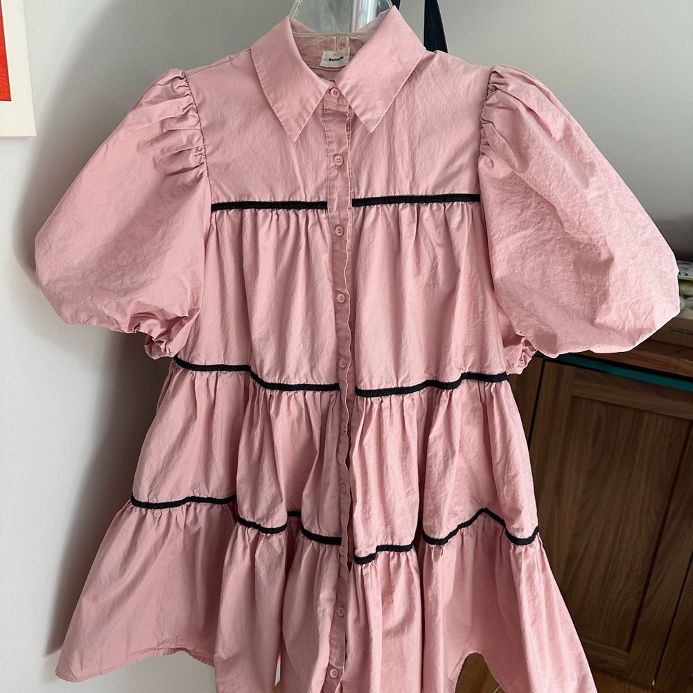 Aureum Pink Puff Sleeve Dress - Small